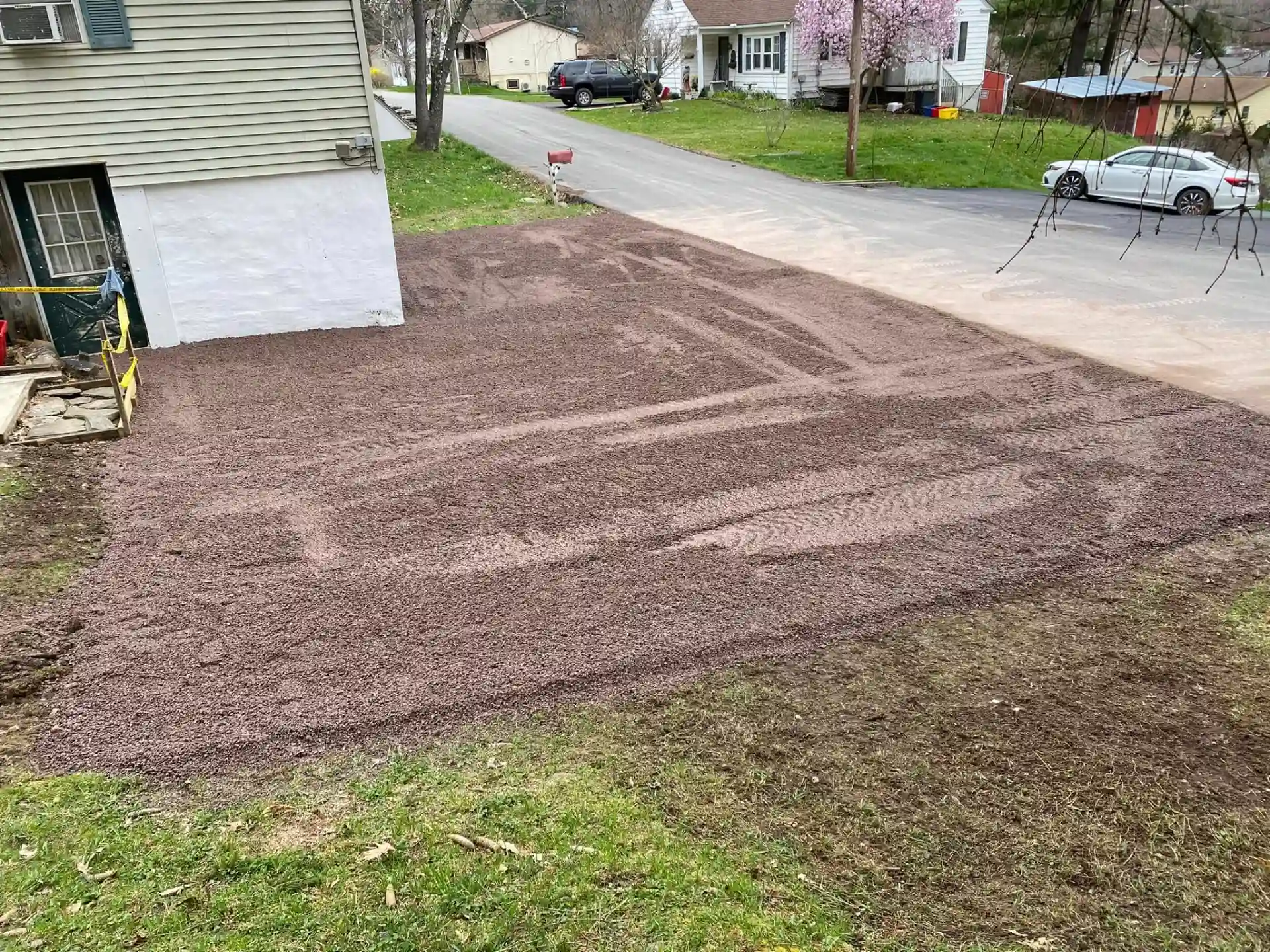 residential driveway repair before and after comparison